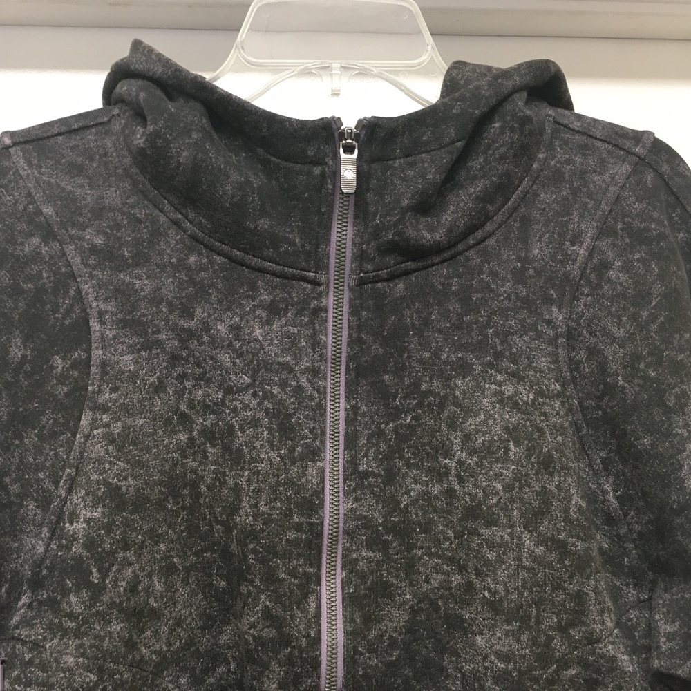 Lululemon Cotton French Terry Zip Hoodie Denim Wash Lavender Black EUC - Picture 5 of 12